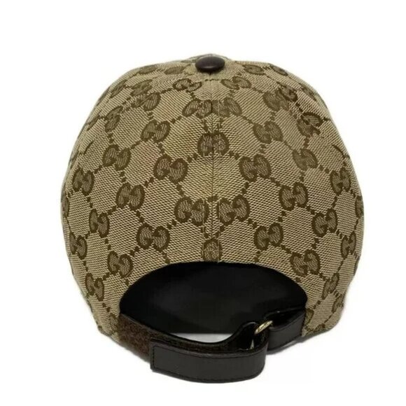 100% Auth GUCCI GG  Cap 200035 Beige Brown Multi Polyester Cotton Nylon - Hat - Picture 3 of 6